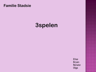 Familie Stadsie




                  3spelen




                            Elise
                            Bryan
                            Renate
                            Olga
 