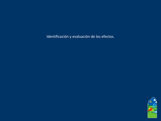 Identificación y evaluación de los efectos.
 