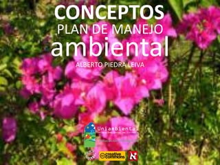 PLAN DE MANEJO
ALBERTO PIEDRA LEIVA
ambiental
CONCEPTOS
 