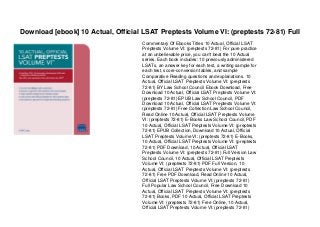 Download [ebook] 10 Actual, Official LSAT Preptests Volume VI: (preptests 72-81) Full Slide 2