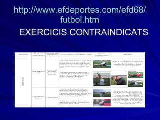 http:// www.efdeportes.com /efd68/ futbol.htm EXERCICIS CONTRAINDICATS 