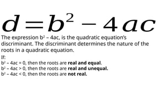 4ac Formula Math 10 - Algebraic Equations - Mathematical Sentences and Mathematical ...