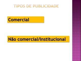 Comercial
Não comercial/Institucional
 