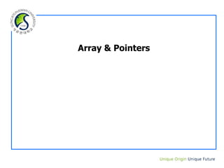 Array & Pointers
 