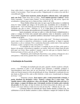 A Sagrada Eucaristia