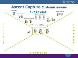 Ascent Capture c ustomizzazione Custom Modules COM interface (OCX panels) Index scripting C O L L E C T C O N N E C T C   U   S   T   O   M   I   S   E D   I   S   T   R   I   B   U   T   E User Interface Import Controller Recognition scripting Release Scripting 