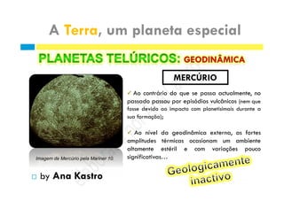 Imagem de Mercúrio pela Mariner 10.
 