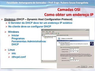 Camadas OSI
Como obter um endereço IP
 