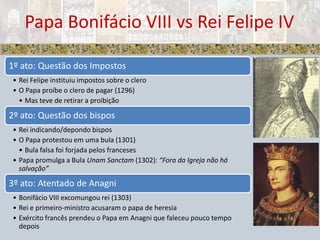 Papa Bonifácio VIII vs Rei Felipe IV