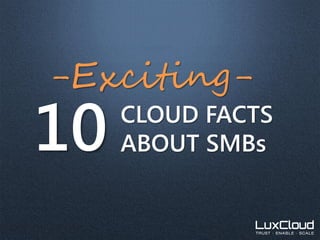 CLOUD FACTS
ABOUT SMBs10
-Exciting-
 