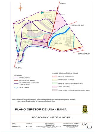 Plano Diretor de Una - Bahia - Mapa Sede usos