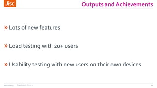 Outputs and Achievements
»Lots of new features
»Load testing with 20+ users
»Usability testing with new users on their own devices
10/12/2015 DataVault - Pitch 3 11
 