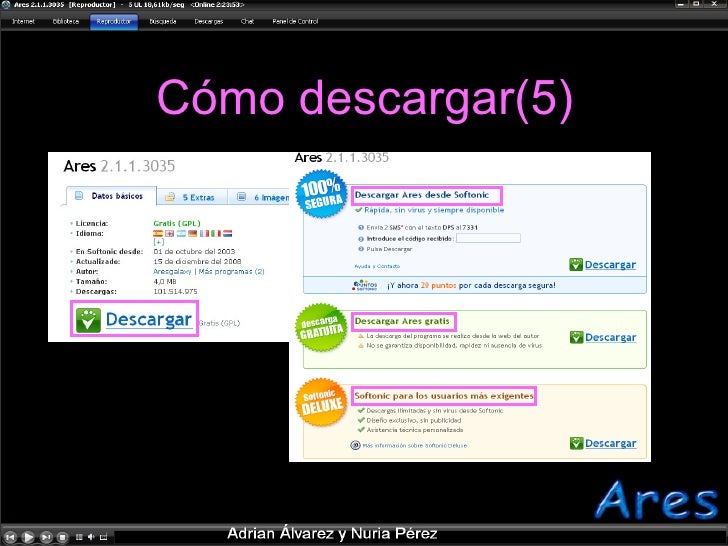 10-Descargas P2P con Ares por Nuria Perez y Adrián Alvarez