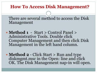Disk Management (DM) | PPTX