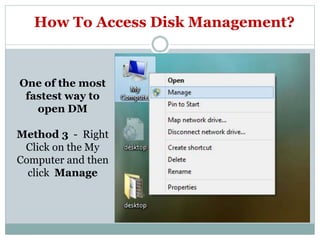Disk Management (DM) | PPTX