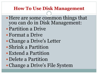 Disk Management (DM) | PPTX