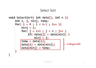 Select Sort
อ. กิตตินันท์ น้1อยมณี 49
เอาข้อมูลมาสลับ
 