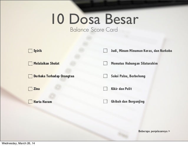 Kikir Besar - 10 Dosa Besar Balance Score Sheet kikir besar 10 dosa besar balance score sheet