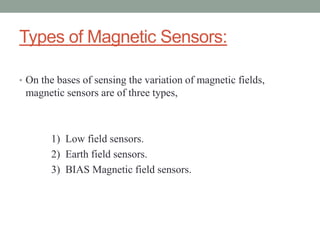 Magnetic sensors | PPTX