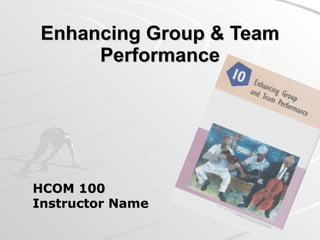 Enhancing Group & Team Performance HCOM 100 Instructor Name 