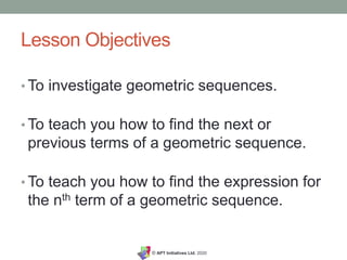 Igcse/ grade 9/ 10 Math 10-Geometric-Sequences.ppsx