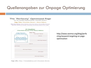Quellenangaben zur Onpage Optimierung http://www.seomoz.org/blog/perfecting-keyword-targeting-on-page-optimization 