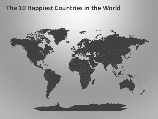 10 Happiest Countries World Map - Animated PowerPoint Slides