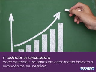 5. GRÁFICOS DE CRESCIMENTO
Você entendeu. As barras em crescimento indicam a
evolução do seu negócio.
 