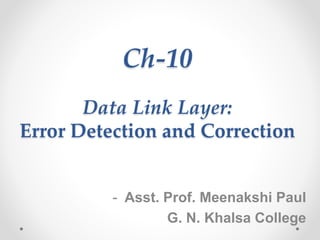 Introduction to the Data Link Layer | PPT