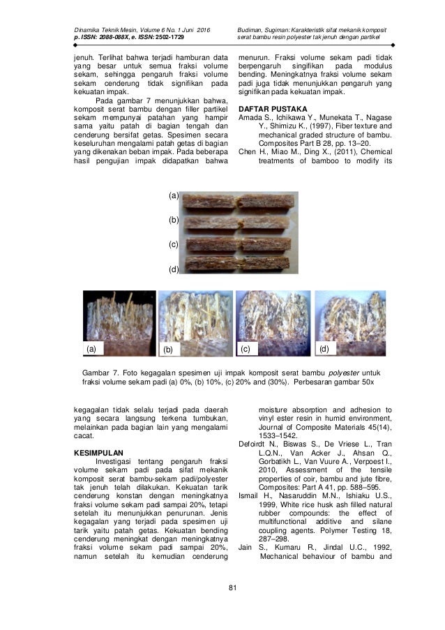10 karakteristik sifat mekanik komposit serat bambu resin 