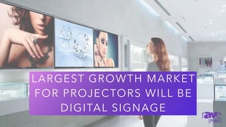26
LARGEST GROWTH MARKET
FOR PROJECTORS WILL BE
DIGITAL SIGNAGE
 
