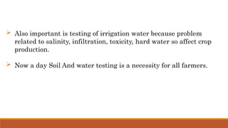 Establishment of Soil & Water Testing Laboratory | PPTX