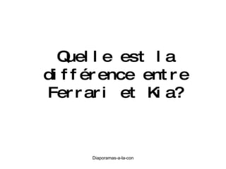Quelle est la différence entre Ferrari et Kia? 