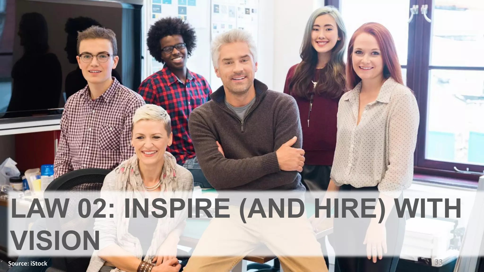 LAW 02: INSPIRE (AND HIRE) WITH
VISION
Source: iStock 33
 
