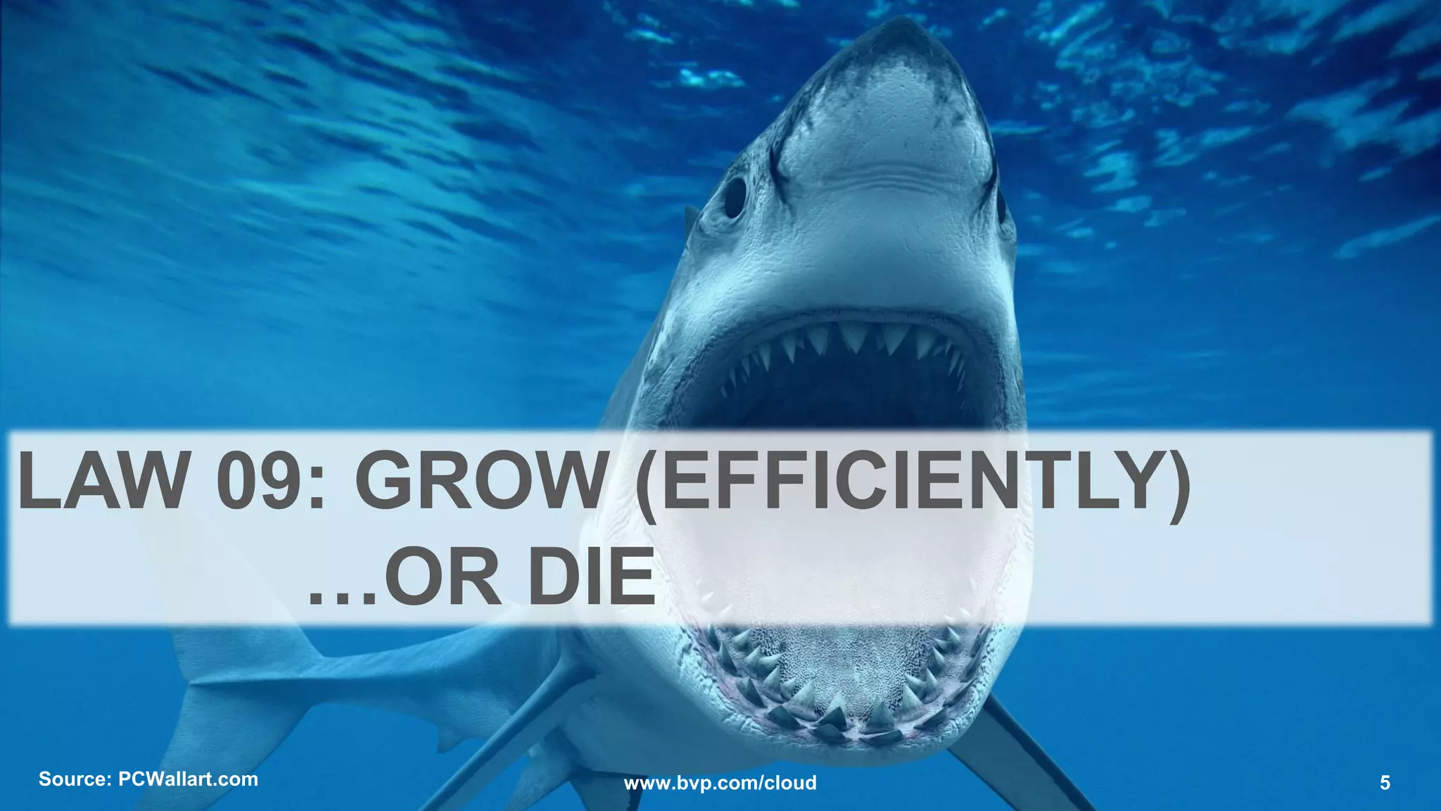 Source: PCWallart.com 5www.bvp.com/cloud
LAW 09: GROW (EFFICIENTLY)
…OR DIE
 