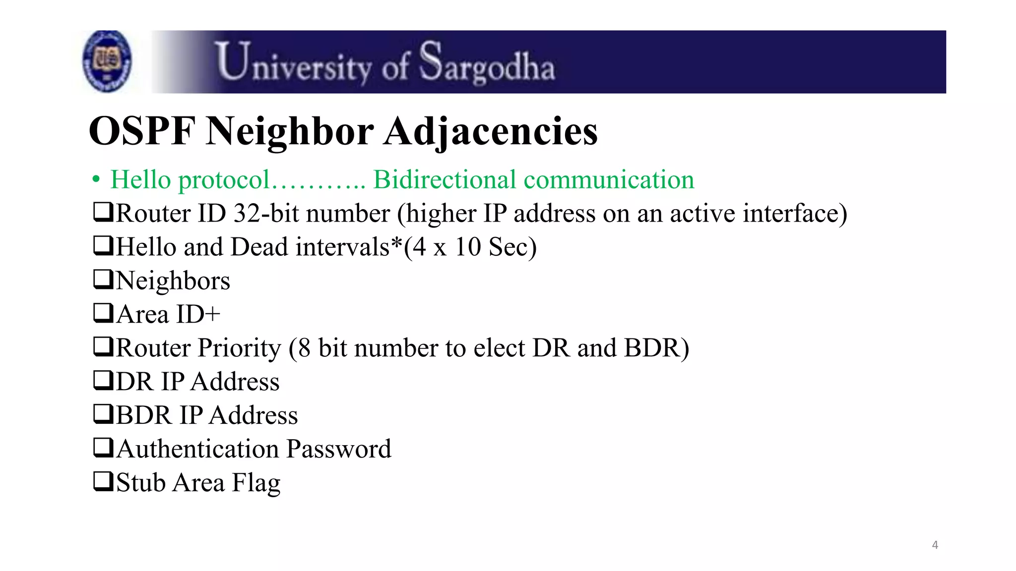 10 lecture - ospf part1 , introduction to ospf , areas and abr | PPT
