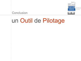 un Outil de Pilotage
Conclusion
 