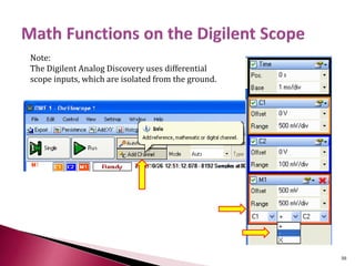 38
Note:
The Digilent Analog Discovery uses differential
scope inputs, which are isolated from the ground.
 