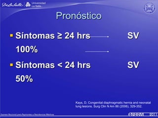 Pronóstico

 Síntomas ≥ 24 hrs                                SV
 100%
 Síntomas < 24 hrs                               ...