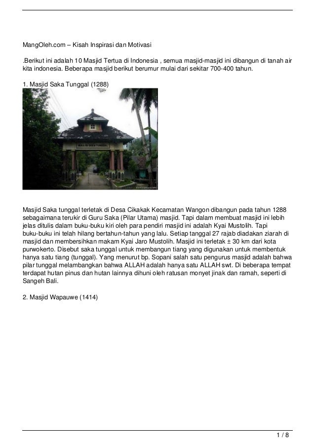 Kisah kisah inspirasi dan motivasi 10 masjid tertua di 