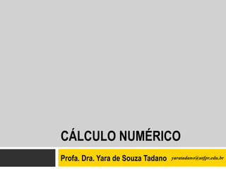 CÁLCULO NUMÉRICO
Profa. Dra. Yara de Souza Tadano yaratadano@utfpr.edu.br
 