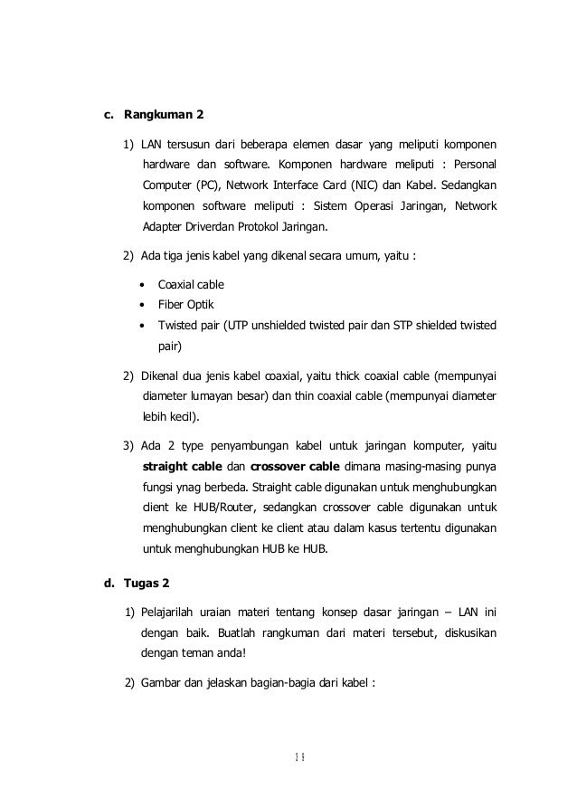 Mengistallasi Perangkat Jaringan Local Lan