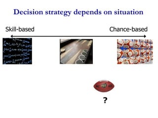 Decision strategy depends on situation<br />Skill-based<br />Chance-based<br />?<br />
