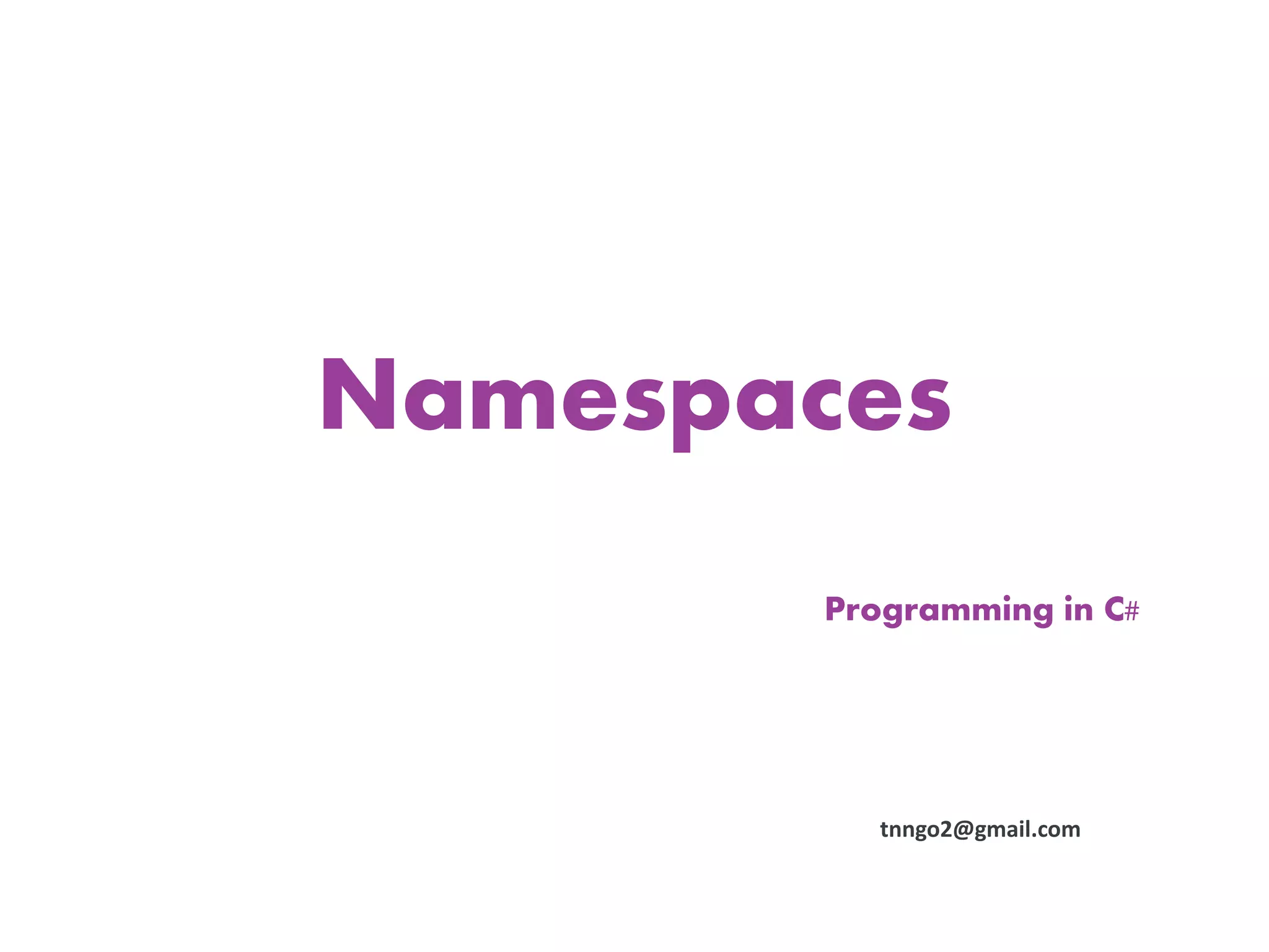 10 namespace | PPT