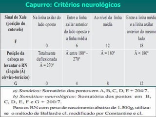 Capurro: Critérios neurológicos
 
