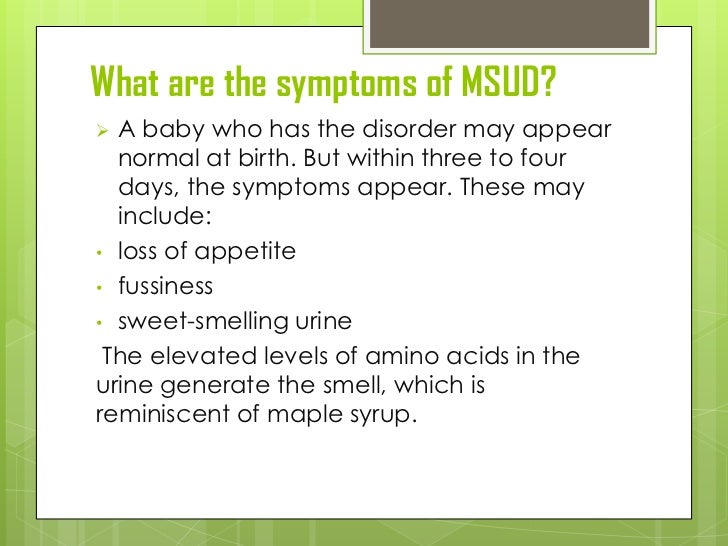 10. pangan maple syrup disease