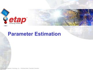© 1996-2009 Operation Technology, Inc. – Workshop Notes: Parameter Estimation
Parameter Estimation
 