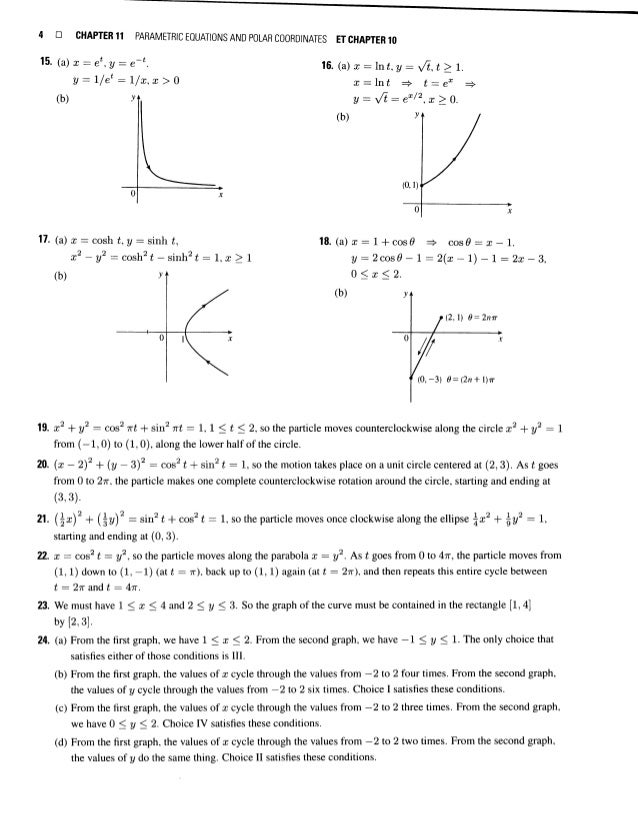 10 Parametric Equations 26 Polar Coordinates