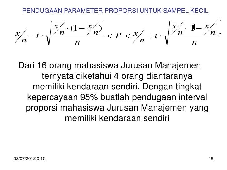 Soal Dan Jawaban Yang Berkaitan Dengan Pendugaan Parameter