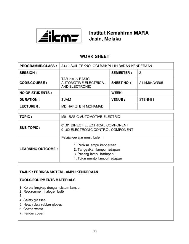 10. periksa sistem lampu